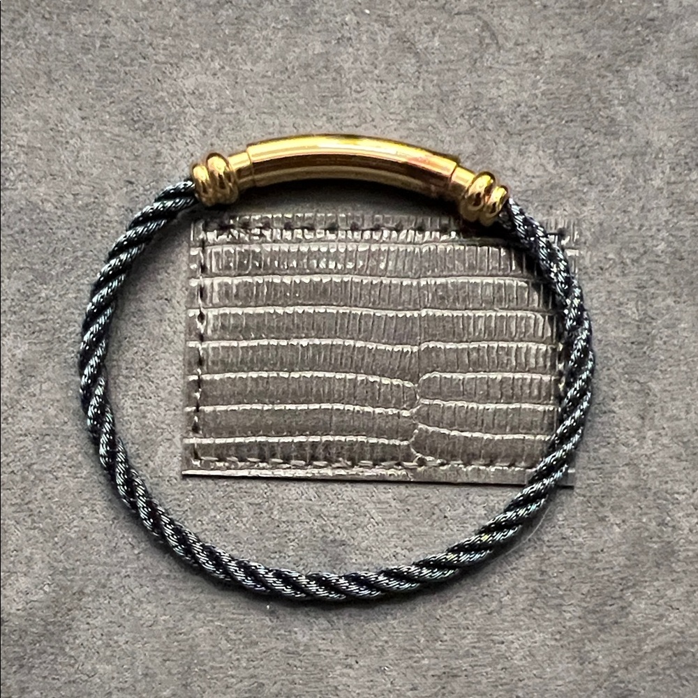 Elegant Gold and Navy Blue Borsari Woven Bracelet